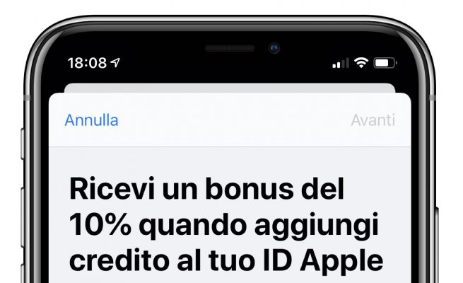 Bonus Ricarica App Store